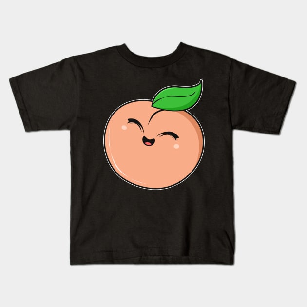 Cute Peach Kids T-Shirt by Imutobi